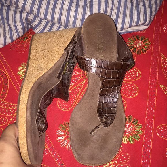 Ralph Lauren Leather Suede Wedges - Picture 2 of 3